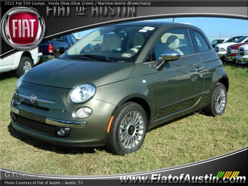 Verde Oliva (Olive Green) / Marrone/Avorio (Brown/Ivory) 2013 Fiat 500 Lounge