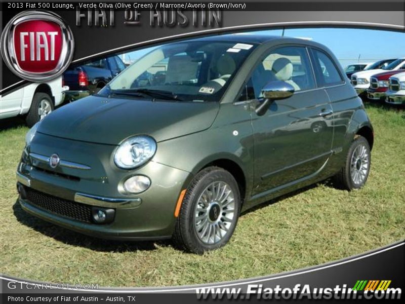 Verde Oliva (Olive Green) / Marrone/Avorio (Brown/Ivory) 2013 Fiat 500 Lounge