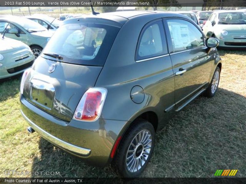 Verde Oliva (Olive Green) / Marrone/Avorio (Brown/Ivory) 2013 Fiat 500 Lounge