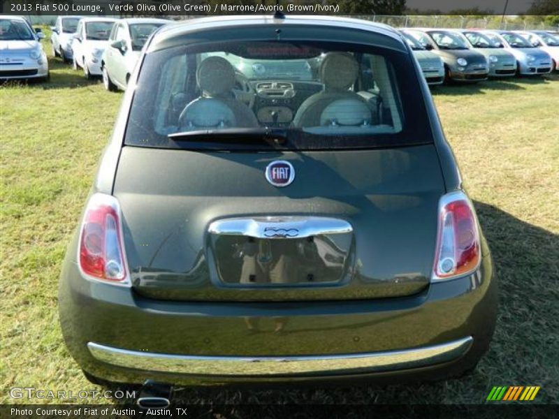 Verde Oliva (Olive Green) / Marrone/Avorio (Brown/Ivory) 2013 Fiat 500 Lounge