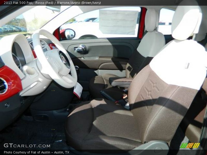 Rosso (Red) / Marrone/Avorio (Brown/Ivory) 2013 Fiat 500 Pop