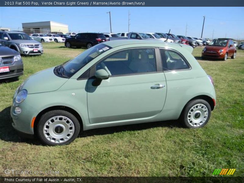 Verde Chiaro (Light Green) / Marrone/Avorio (Brown/Ivory) 2013 Fiat 500 Pop