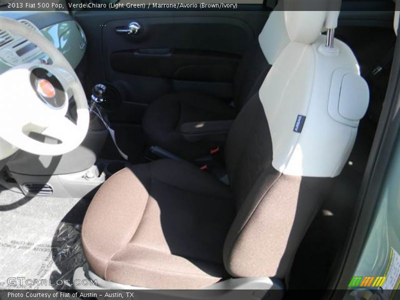 Verde Chiaro (Light Green) / Marrone/Avorio (Brown/Ivory) 2013 Fiat 500 Pop
