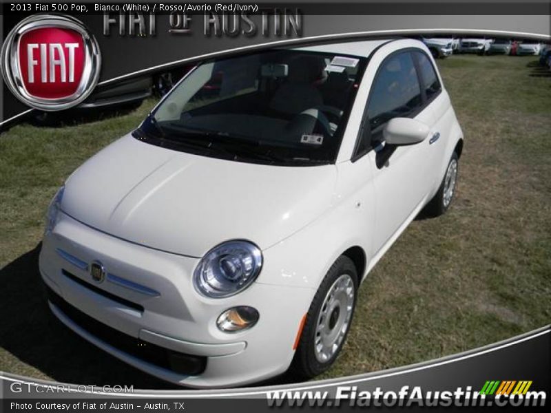 Bianco (White) / Rosso/Avorio (Red/Ivory) 2013 Fiat 500 Pop