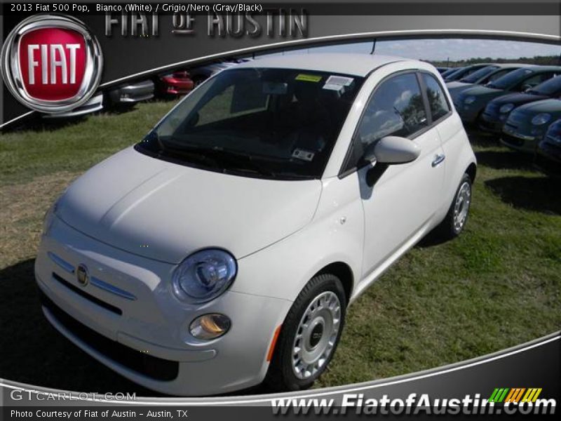 Bianco (White) / Grigio/Nero (Gray/Black) 2013 Fiat 500 Pop