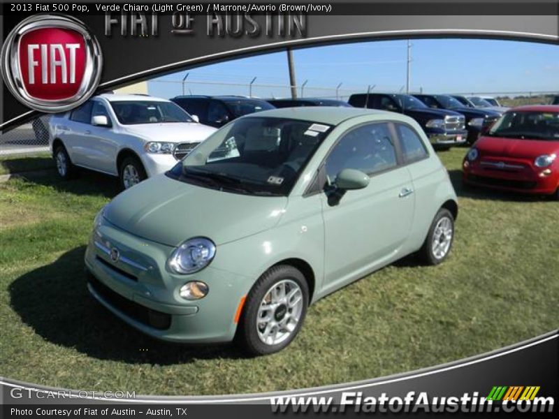Verde Chiaro (Light Green) / Marrone/Avorio (Brown/Ivory) 2013 Fiat 500 Pop