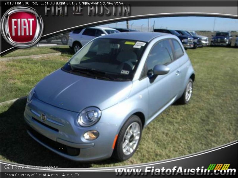 Luce Blu (Light Blue) / Grigio/Avorio (Gray/Ivory) 2013 Fiat 500 Pop