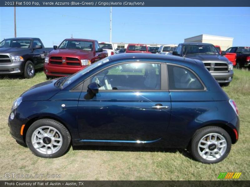 Verde Azzurro (Blue-Green) / Grigio/Avorio (Gray/Ivory) 2013 Fiat 500 Pop