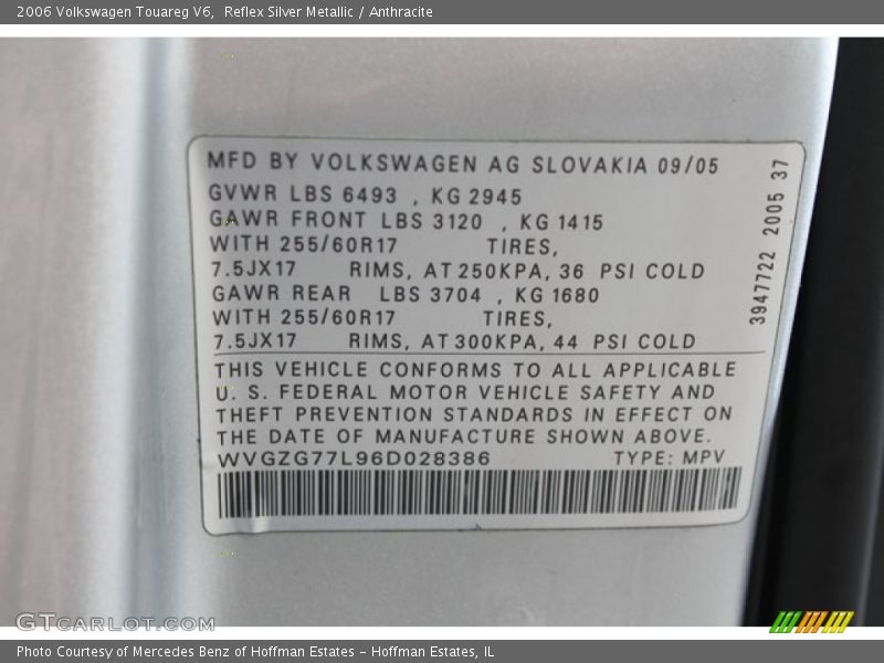 Reflex Silver Metallic / Anthracite 2006 Volkswagen Touareg V6