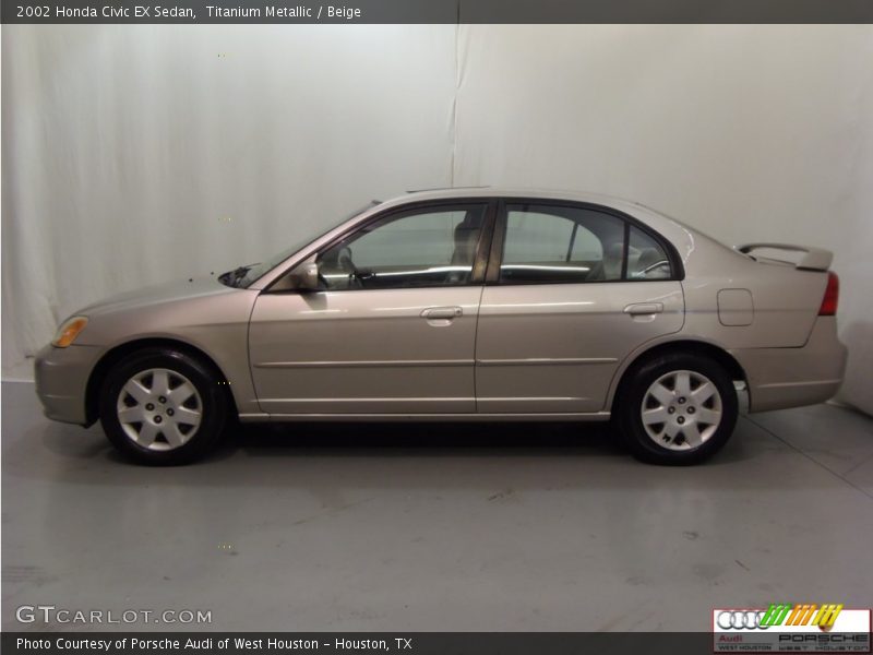 Titanium Metallic / Beige 2002 Honda Civic EX Sedan