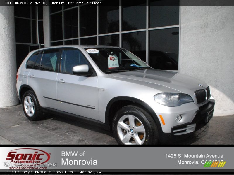 Titanium Silver Metallic / Black 2010 BMW X5 xDrive30i