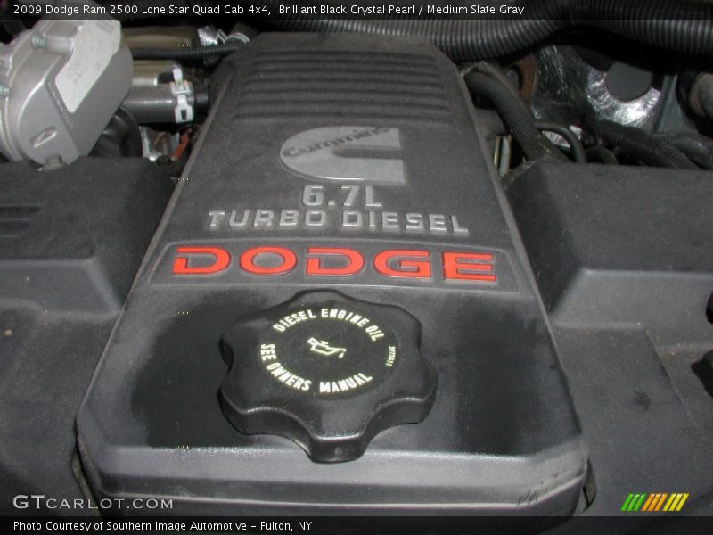 Brilliant Black Crystal Pearl / Medium Slate Gray 2009 Dodge Ram 2500 Lone Star Quad Cab 4x4