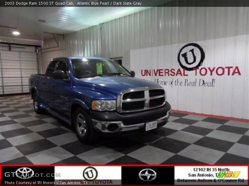 Atlantic Blue Pearl / Dark Slate Gray 2003 Dodge Ram 1500 ST Quad Cab