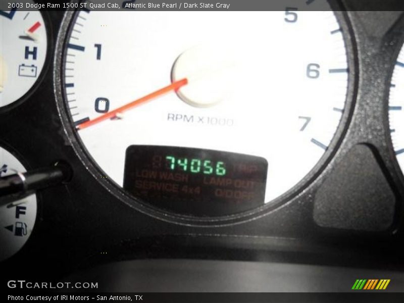 Atlantic Blue Pearl / Dark Slate Gray 2003 Dodge Ram 1500 ST Quad Cab