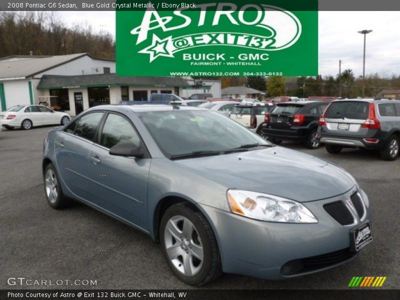 Blue Gold Crystal Metallic / Ebony Black 2008 Pontiac G6 Sedan
