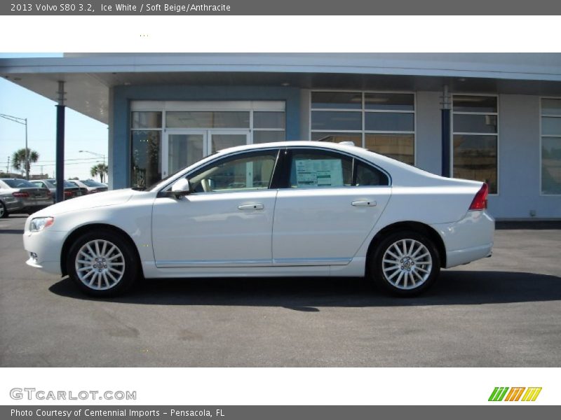 Ice White / Soft Beige/Anthracite 2013 Volvo S80 3.2