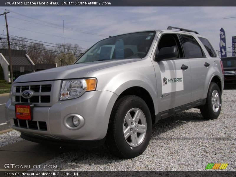 Brilliant Silver Metallic / Stone 2009 Ford Escape Hybrid 4WD