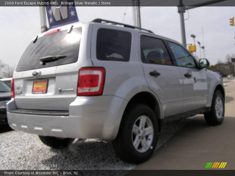 Brilliant Silver Metallic / Stone 2009 Ford Escape Hybrid 4WD