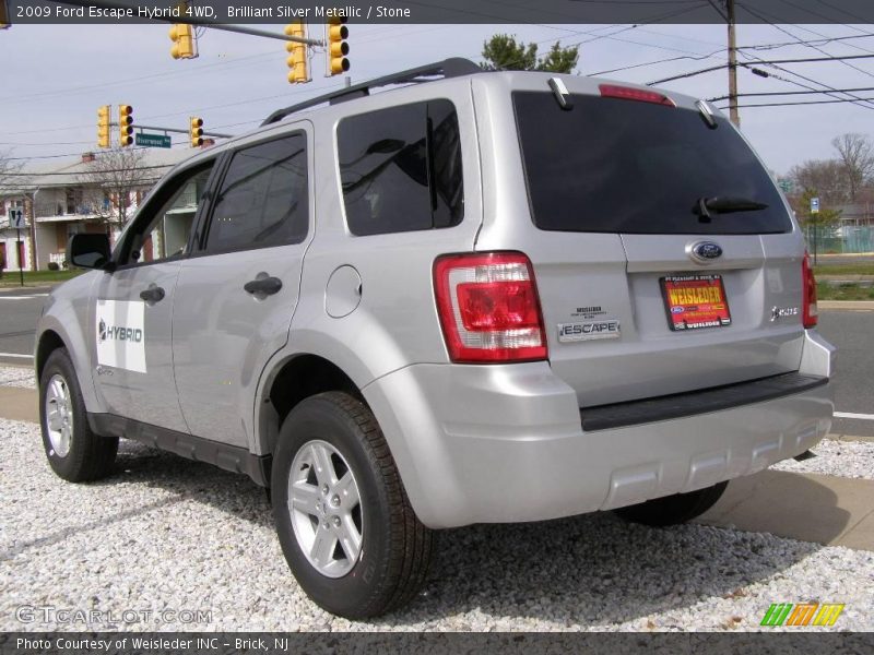 Brilliant Silver Metallic / Stone 2009 Ford Escape Hybrid 4WD