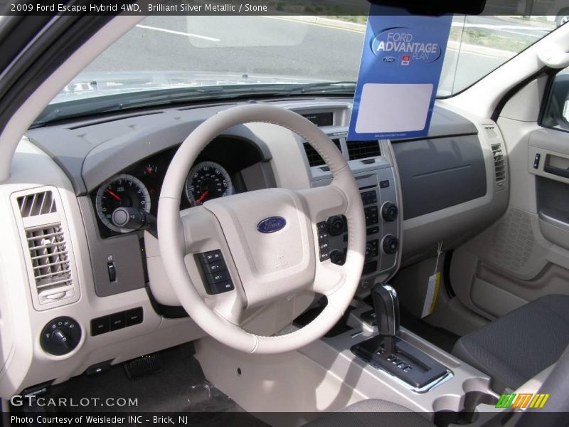 Brilliant Silver Metallic / Stone 2009 Ford Escape Hybrid 4WD