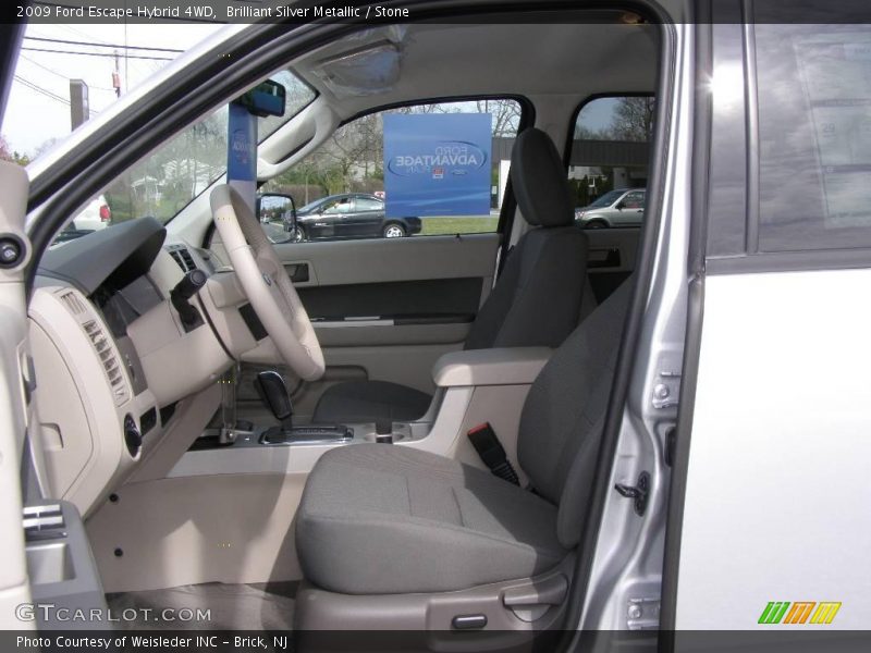 Brilliant Silver Metallic / Stone 2009 Ford Escape Hybrid 4WD