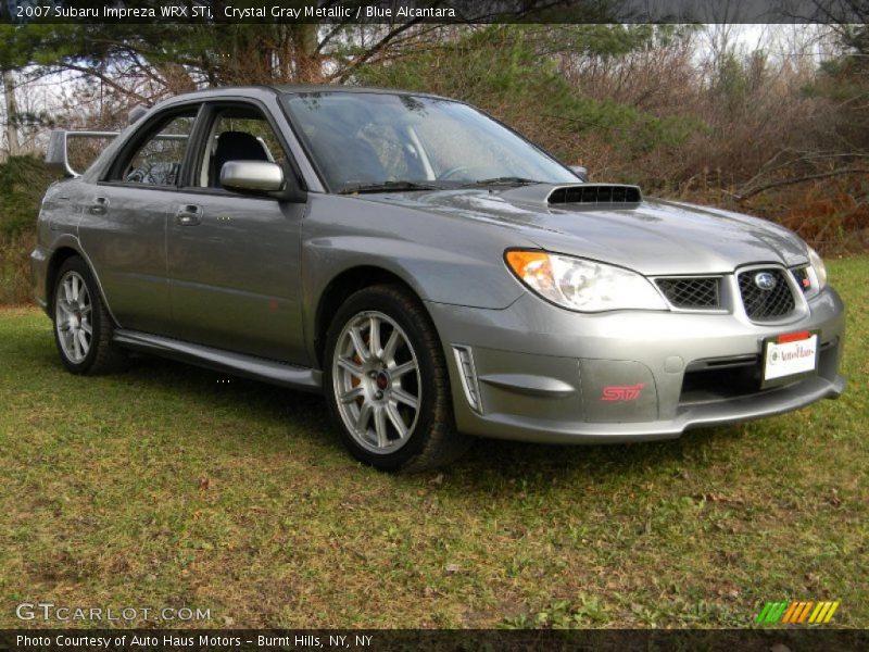 Crystal Gray Metallic / Blue Alcantara 2007 Subaru Impreza WRX STi
