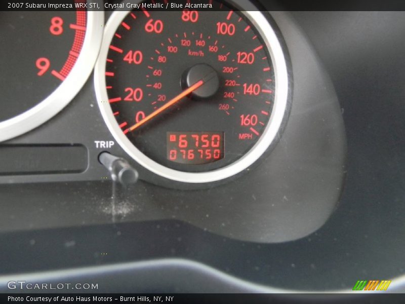 Crystal Gray Metallic / Blue Alcantara 2007 Subaru Impreza WRX STi