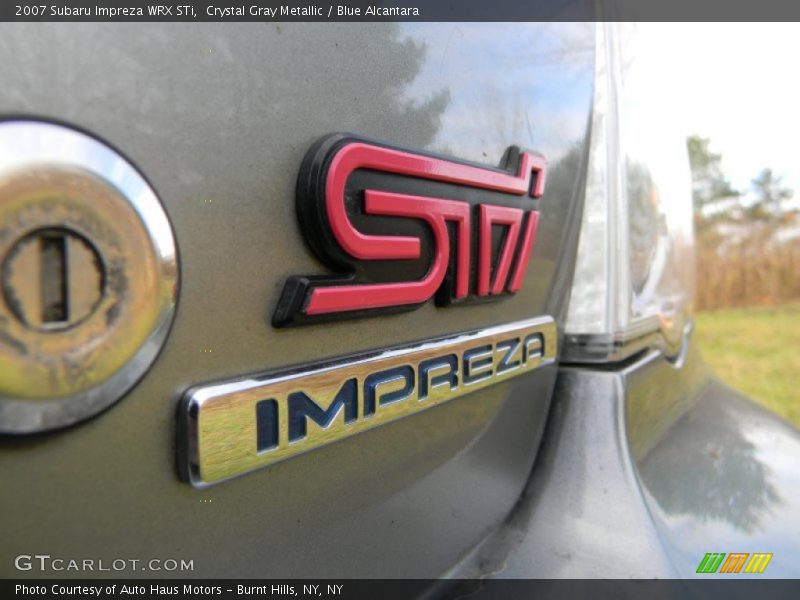 Crystal Gray Metallic / Blue Alcantara 2007 Subaru Impreza WRX STi