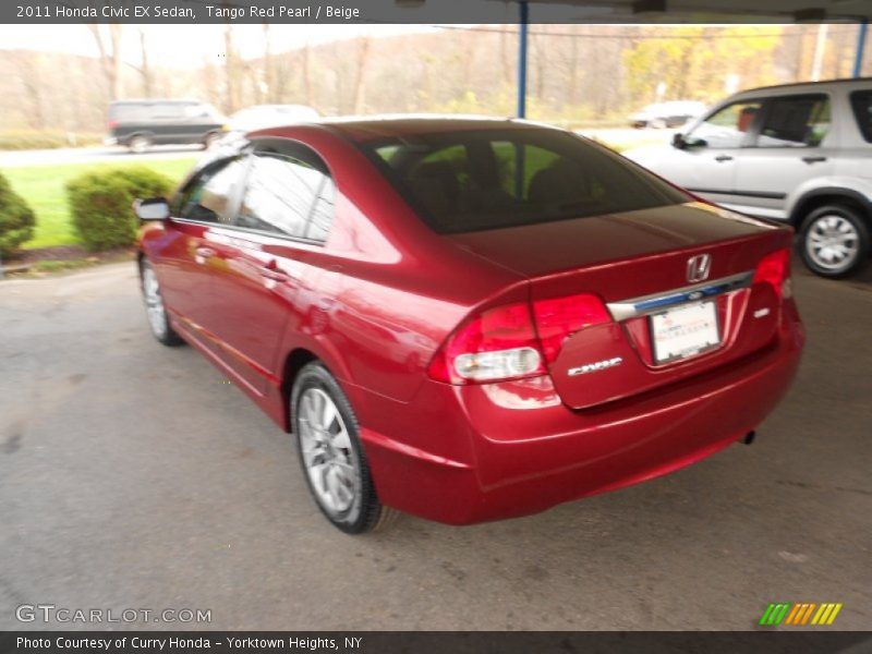 Tango Red Pearl / Beige 2011 Honda Civic EX Sedan