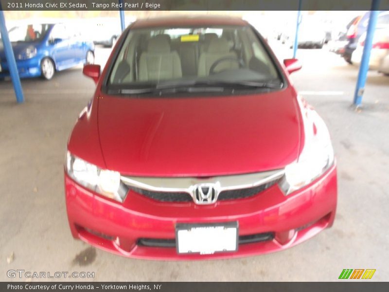 Tango Red Pearl / Beige 2011 Honda Civic EX Sedan