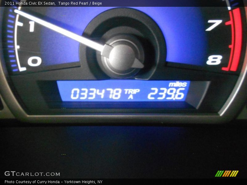 Tango Red Pearl / Beige 2011 Honda Civic EX Sedan