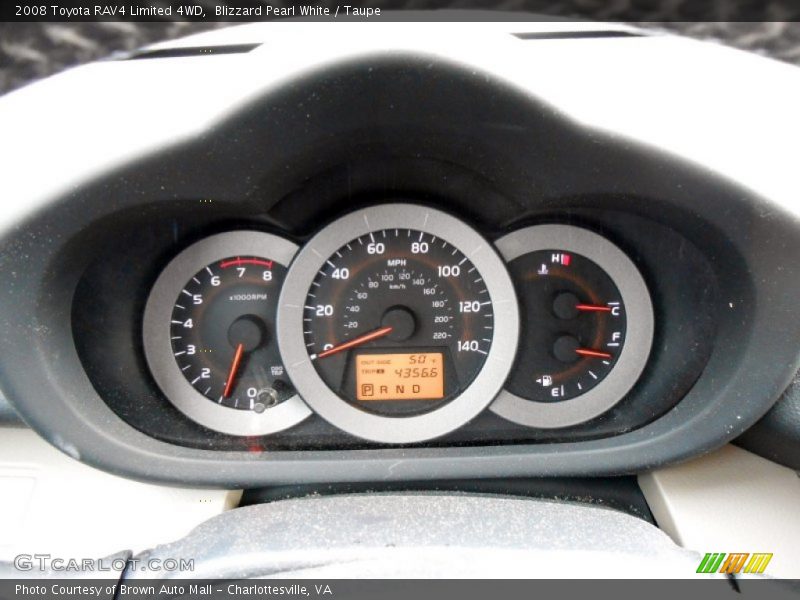 Blizzard Pearl White / Taupe 2008 Toyota RAV4 Limited 4WD