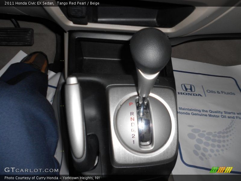 Tango Red Pearl / Beige 2011 Honda Civic EX Sedan