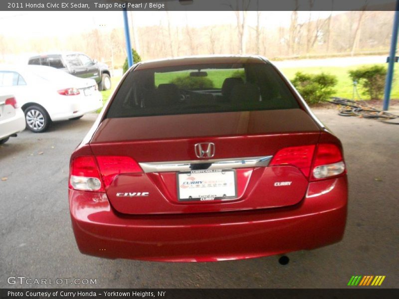 Tango Red Pearl / Beige 2011 Honda Civic EX Sedan