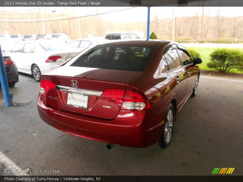 Tango Red Pearl / Beige 2011 Honda Civic EX Sedan