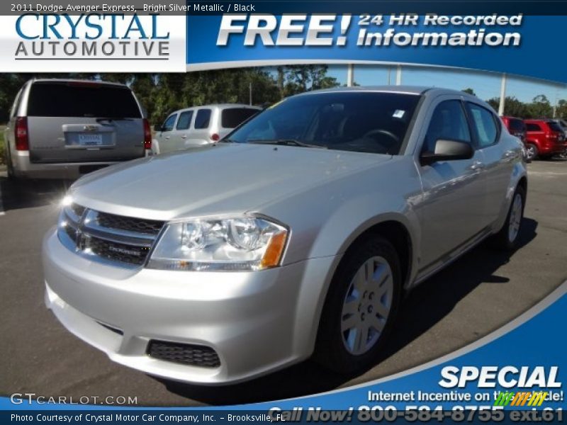 Bright Silver Metallic / Black 2011 Dodge Avenger Express