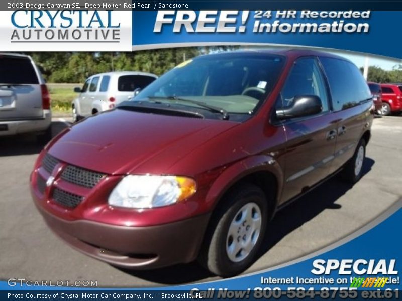 Deep Molten Red Pearl / Sandstone 2003 Dodge Caravan SE