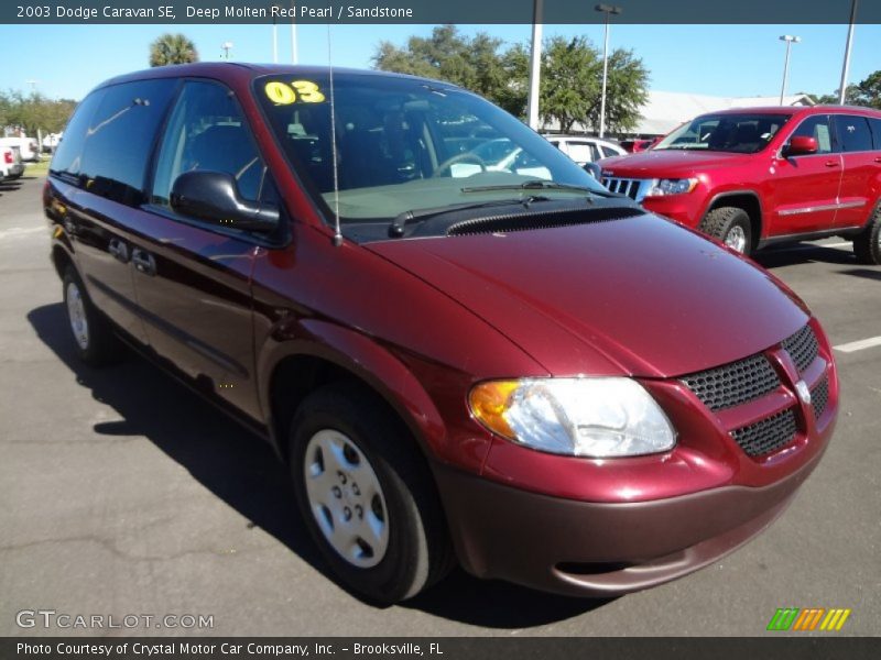 Deep Molten Red Pearl / Sandstone 2003 Dodge Caravan SE
