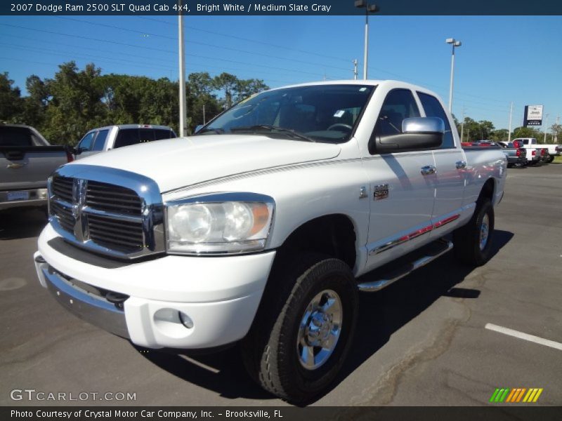 Bright White / Medium Slate Gray 2007 Dodge Ram 2500 SLT Quad Cab 4x4