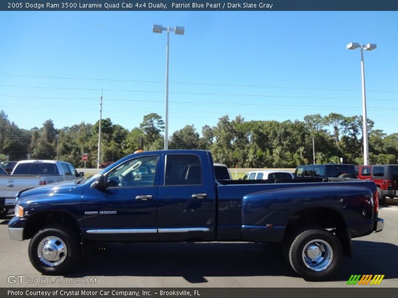 Patriot Blue Pearl / Dark Slate Gray 2005 Dodge Ram 3500 Laramie Quad Cab 4x4 Dually