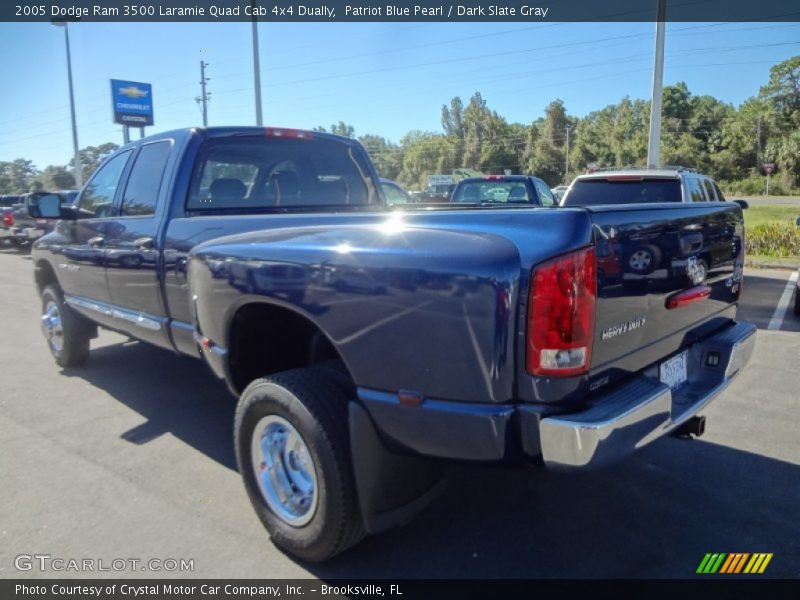 Patriot Blue Pearl / Dark Slate Gray 2005 Dodge Ram 3500 Laramie Quad Cab 4x4 Dually