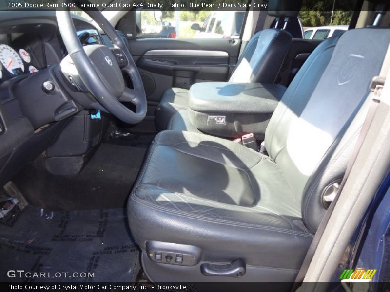 Patriot Blue Pearl / Dark Slate Gray 2005 Dodge Ram 3500 Laramie Quad Cab 4x4 Dually