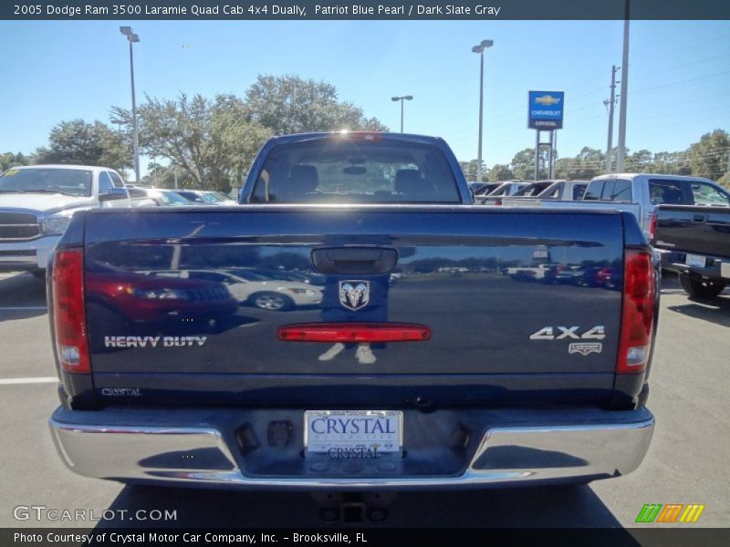 Patriot Blue Pearl / Dark Slate Gray 2005 Dodge Ram 3500 Laramie Quad Cab 4x4 Dually