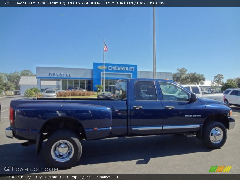 Patriot Blue Pearl / Dark Slate Gray 2005 Dodge Ram 3500 Laramie Quad Cab 4x4 Dually