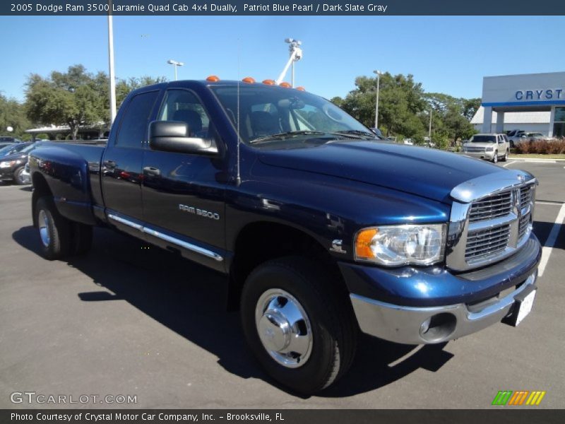 Patriot Blue Pearl / Dark Slate Gray 2005 Dodge Ram 3500 Laramie Quad Cab 4x4 Dually