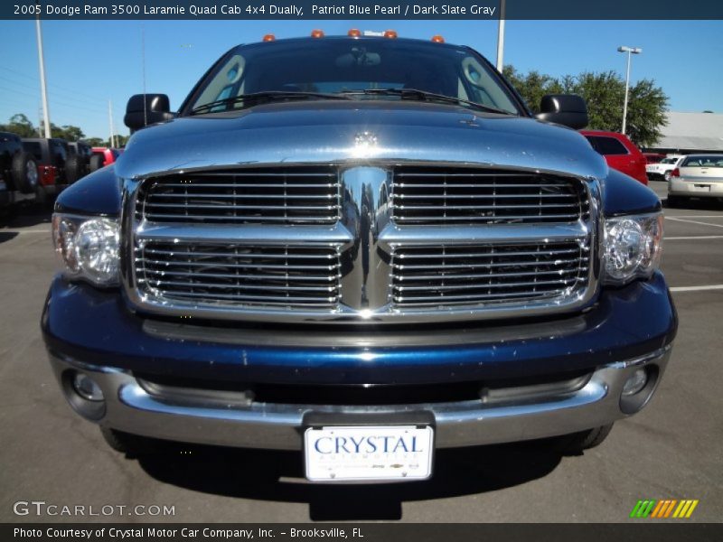 Patriot Blue Pearl / Dark Slate Gray 2005 Dodge Ram 3500 Laramie Quad Cab 4x4 Dually