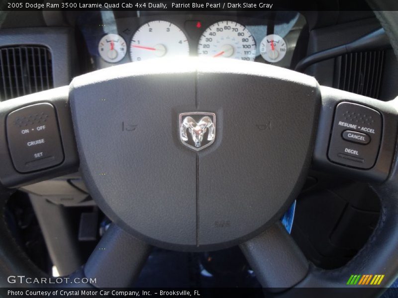 Patriot Blue Pearl / Dark Slate Gray 2005 Dodge Ram 3500 Laramie Quad Cab 4x4 Dually