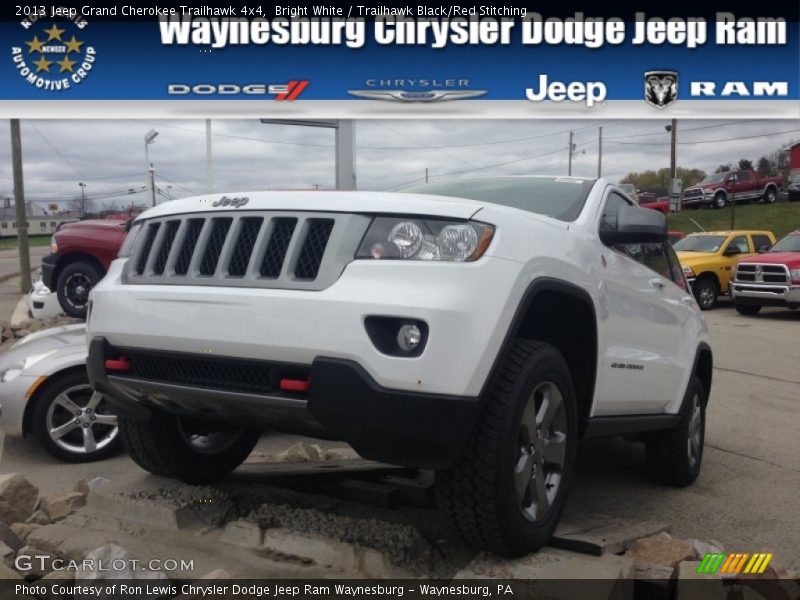 Bright White / Trailhawk Black/Red Stitching 2013 Jeep Grand Cherokee Trailhawk 4x4