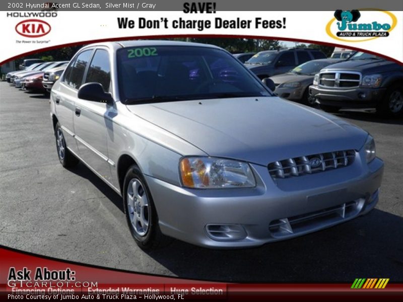 Silver Mist / Gray 2002 Hyundai Accent GL Sedan
