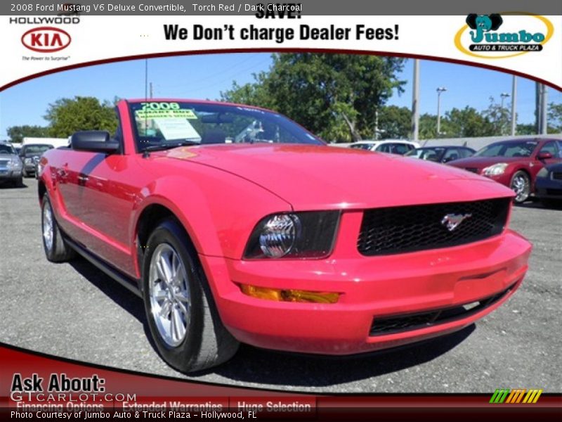 Torch Red / Dark Charcoal 2008 Ford Mustang V6 Deluxe Convertible